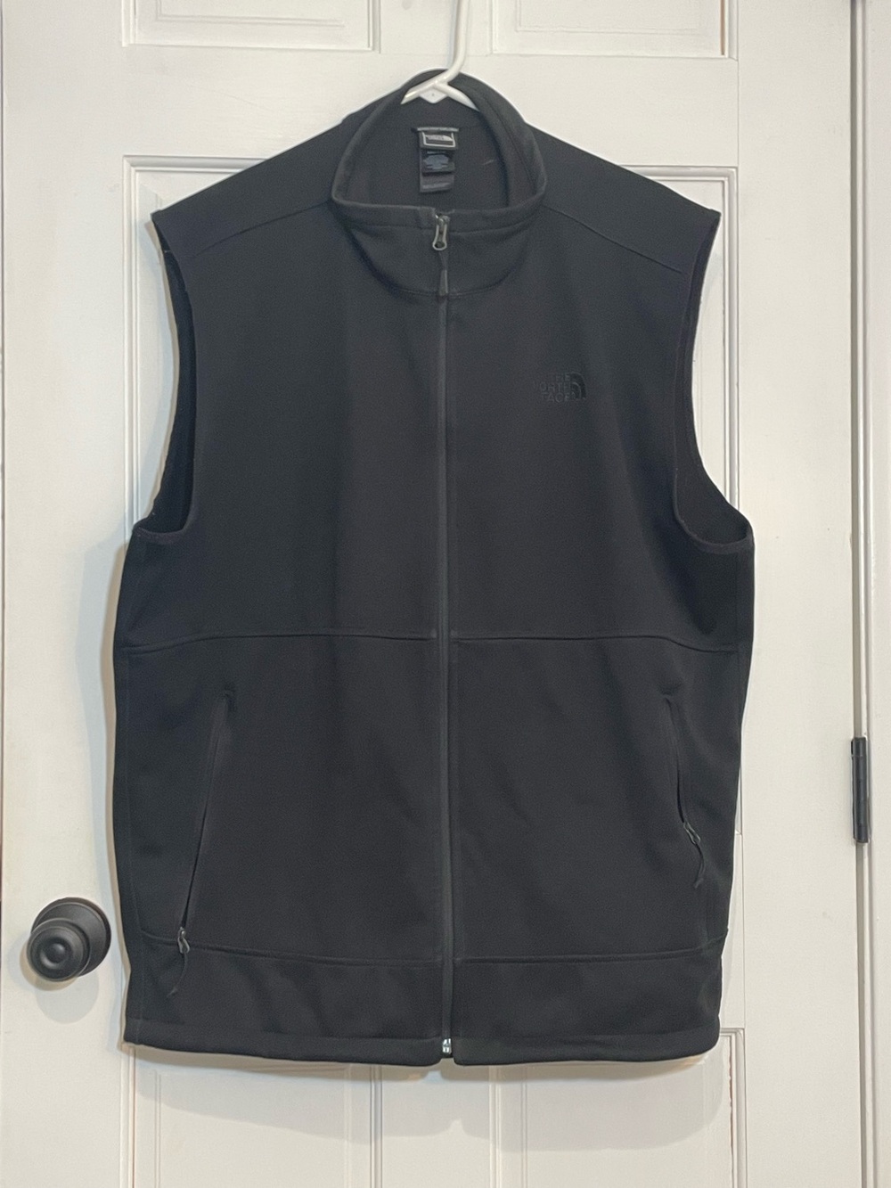 The North Face Men's XXL Black Full Zip Softshell Vest Fleece Lined Outdoor